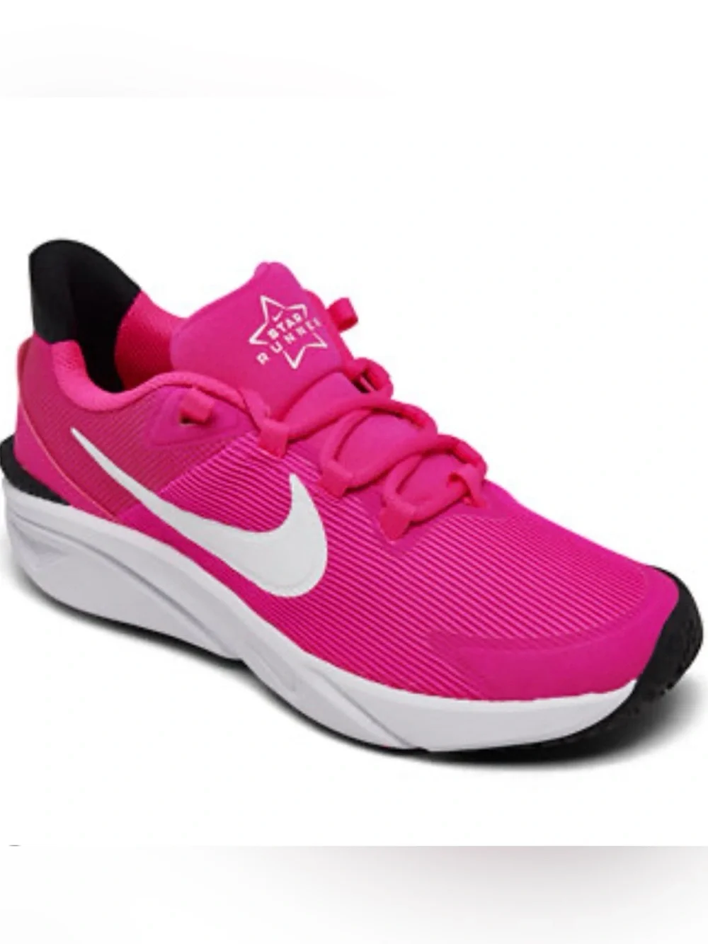 Nike Vibrant Pink Running Shoe with White Swoosh
